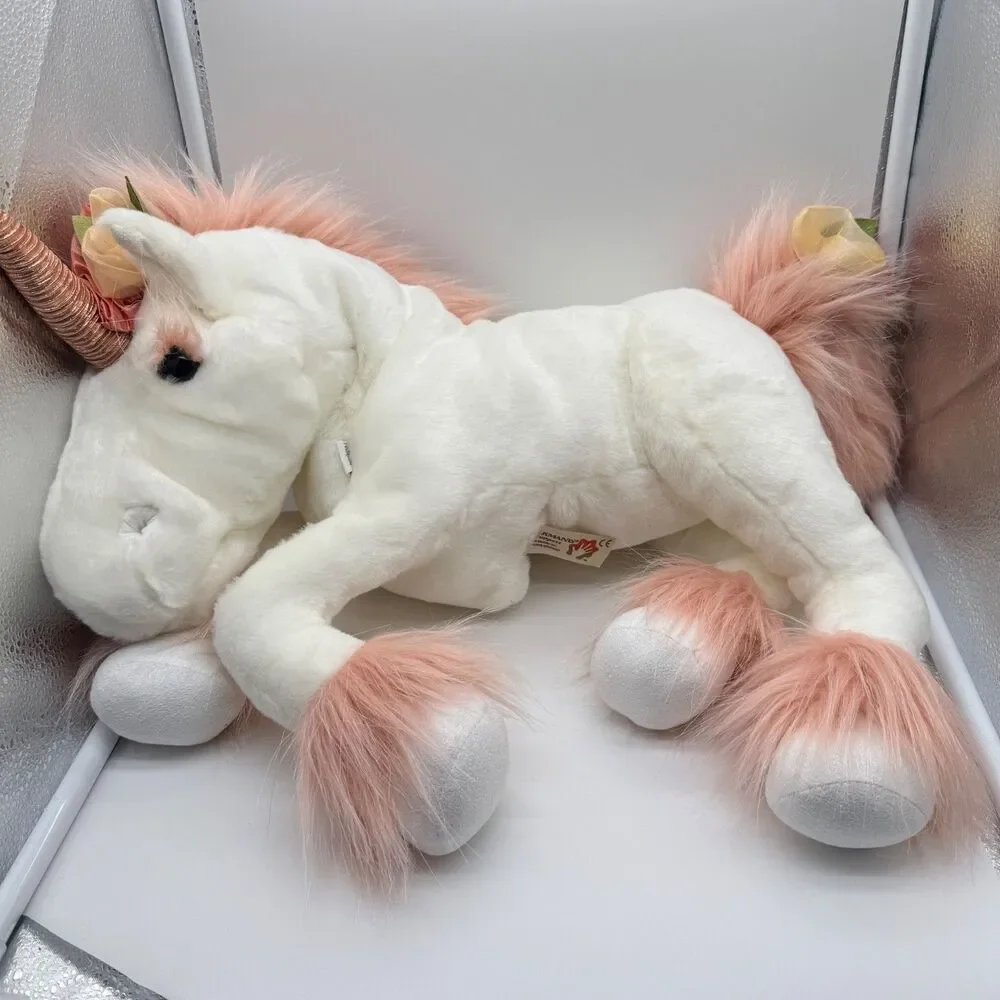 Folkmanis Unicorn with Music Box Hand Puppet Realistic Toy Large Sounds Medieva